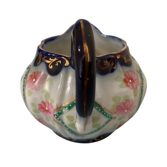 Antique Floral Miniature Creamer Pitcher With Gold Accents - Picture 4 of 7